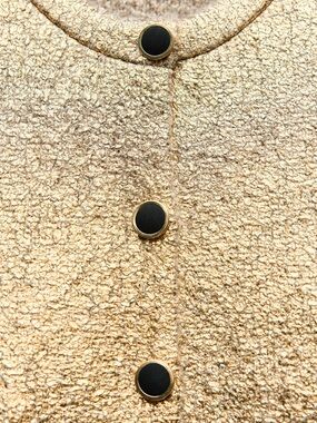 Zara Metallic Gold Bouclé Jacket | Chanel Style | Size L